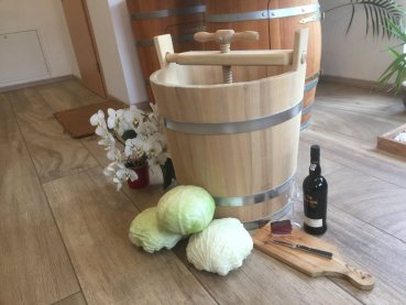 Krautfass 89 l Holzfass zum Einsuren, Pökelfass und Surfass ideal für Sauerkraut und Fleisch